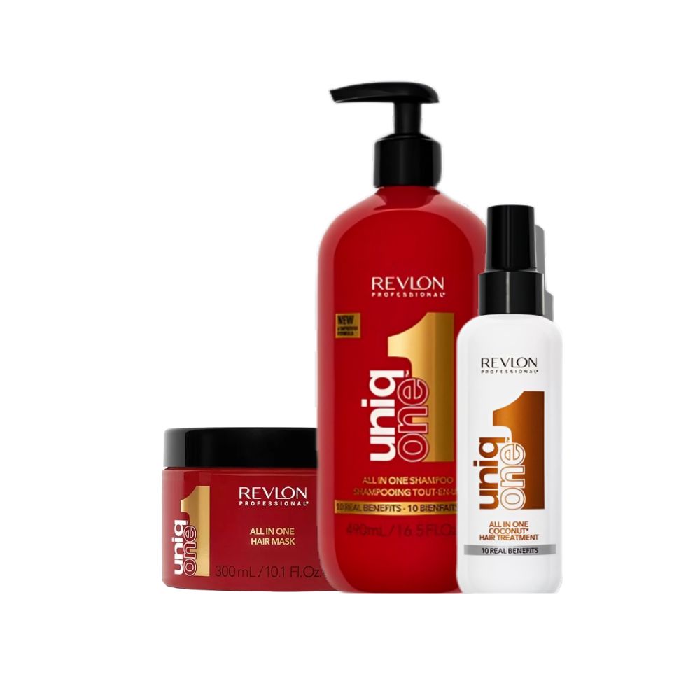 UniqONE™ Shampoo 490ml + UniqONE™ Mask 300ml + Leave-In Treatment 150ml - 3 in 1 Pack