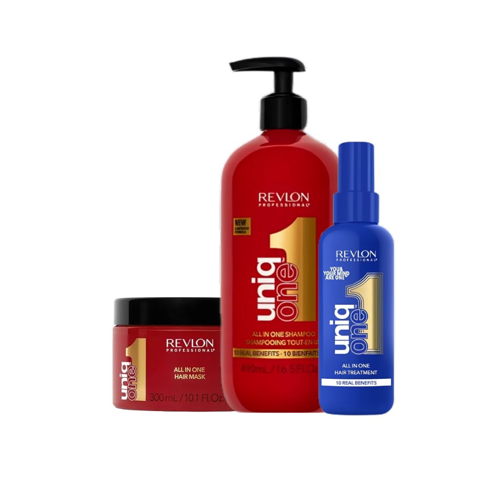 UniqONE™ Shampoo 490ml + UniqONE™ Mask 300ml + Leave-In Treatment 150ml - 3 in 1 Pack