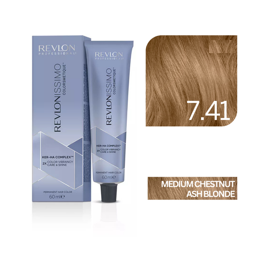Revlonissimo Colorsmetique™ Professional Hair Color - High Coverage 7.41 - Medium Chestnut Ash Blonde