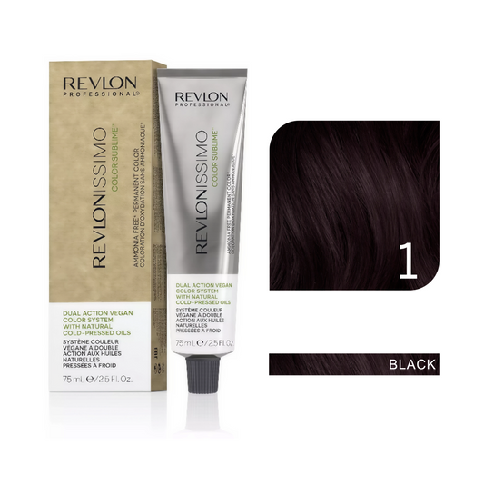 Color Sublime™ Ammonia Free - Black Hair Color Cream Permanent Hair Color, for Salon & Home Use - Rich Shades for Grey Coverage & Vibrant Hair Color – 75ml