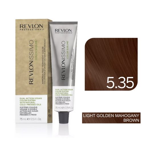 Color Sublime™ Ammonia Free - Light Golden Mahogany Brown Hair Color Cream Permanent Hair Color, for Salon & Home Use - Rich Shades for Grey Coverage & Vibrant Hair Color – 75ml