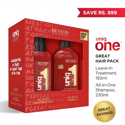 UniqONE™ DUO-PACK All-in-One Leave-In Hair Treatment Classic Fragrance 150ml + Shampoo 230ml