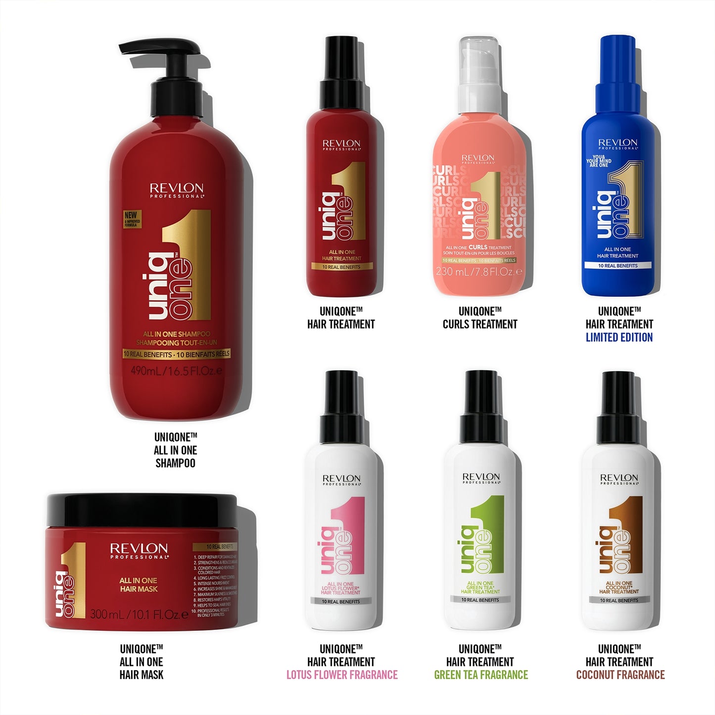UniqONE™ Repair Hair Spray Leave-In Treatment - 150ml - "All-in-One" 10 Benefits Hair Serum - Green Tea Fragrance