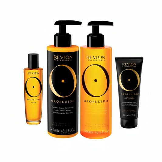 Orofluido™ Complete Mindful Ritual Bundle - Conditioner 240ml, Shampoo 240ml, Elixir 100ml, Body Cream 200ml