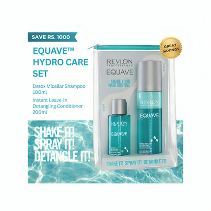 EQUAVE™ Hydro Care Set: Deep Cleansing Detox Micellar Shampoo 100ml and Instant Detangling Conditioner 200ml
