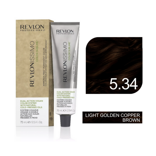 Color Sublime™ Ammonia Free - Light Golden Copper Brown Hair Color Cream Permanent Hair Color, for Salon & Home Use - Rich Shades for Grey Coverage & Vibrant Hair Color – 75ml