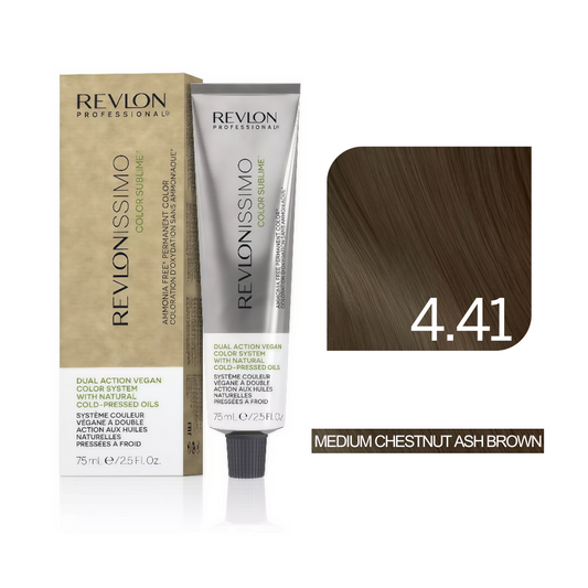 Color Sublime™ Ammonia Free - Medium Chestnut Ash Brown Hair Color Cream Permanent Hair Color, for Salon & Home Use - Rich Shades for Grey Coverage & Vibrant Hair Color – 75ml