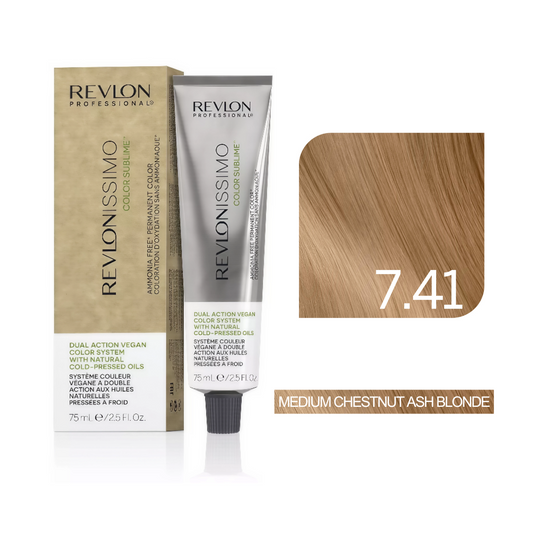 Color Sublime™ Ammonia Free - Medium Chestnut Ash Blonde Hair Color Cream Permanent Hair Color, for Salon & Home Use - Rich Shades for Grey Coverage & Vibrant Hair Color – 75ml
