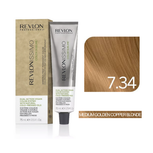 Color Sublime™ Ammonia Free - Medium Golden Copper Blonde Hair Color Cream Permanent Hair Color, for Salon & Home Use - Rich Shades for Grey Coverage & Vibrant Hair Color – 75ml